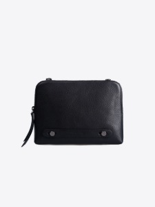 MAKE:DItalian Leather Mini Clutch Bag Blackggummini